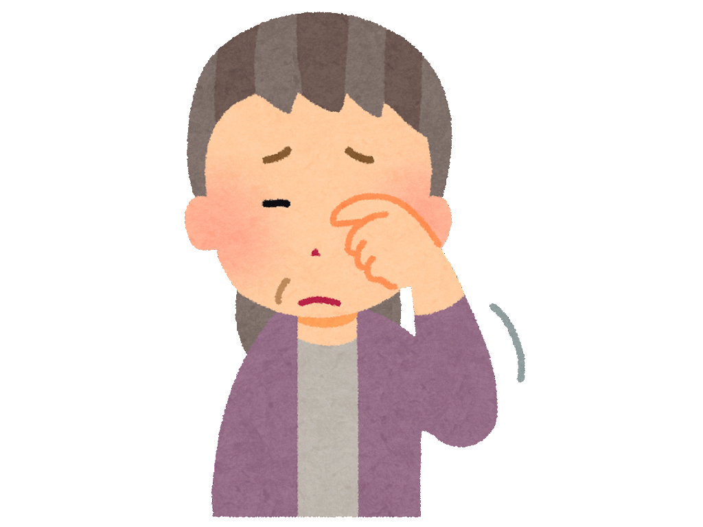 白内障で見えづらい高齢者のイメージイラスト